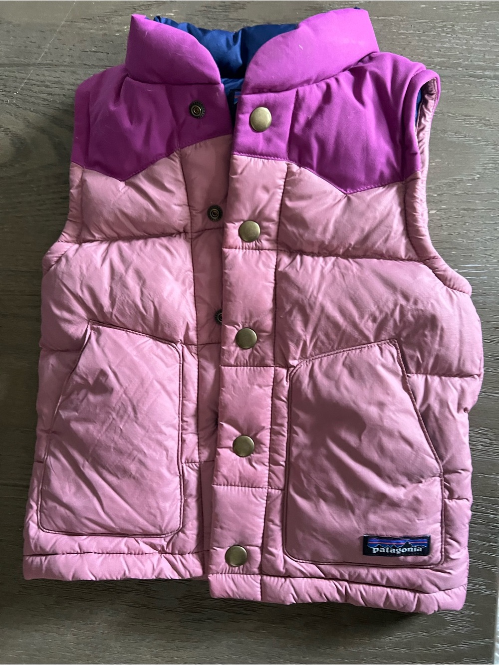 Patagonia Kids Two-Tone Pink Puffy Vest - Light Pink & Magenta
